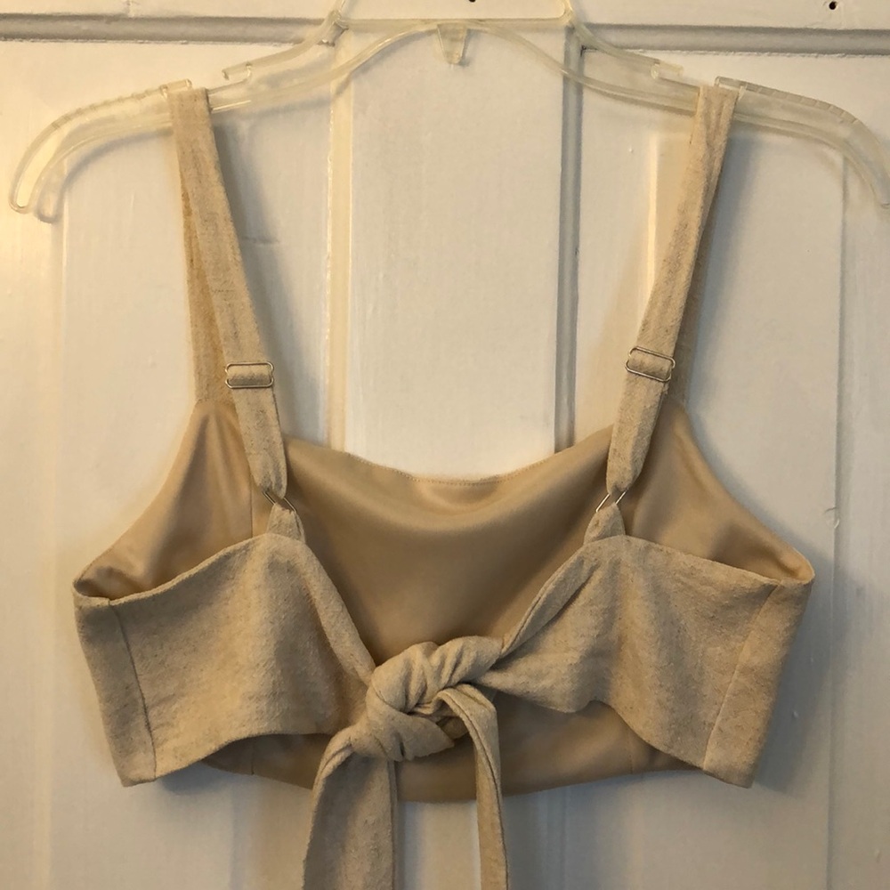 Altar’d state linen tie back cropped tank